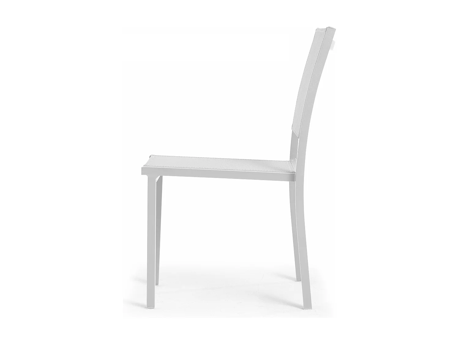 Lot de 2 chaises de jardin aluminium et textilène blanc