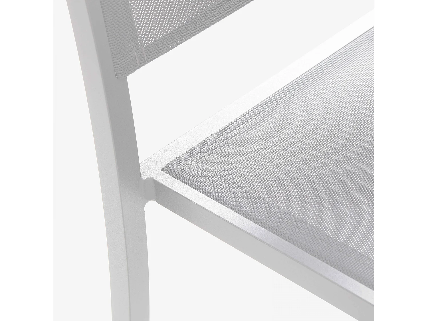 Lot de 2 chaises de jardin aluminium et textilène blanc