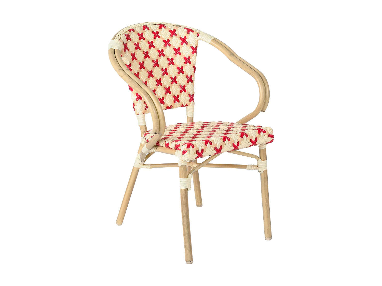 Rode rotan en tuinstoel