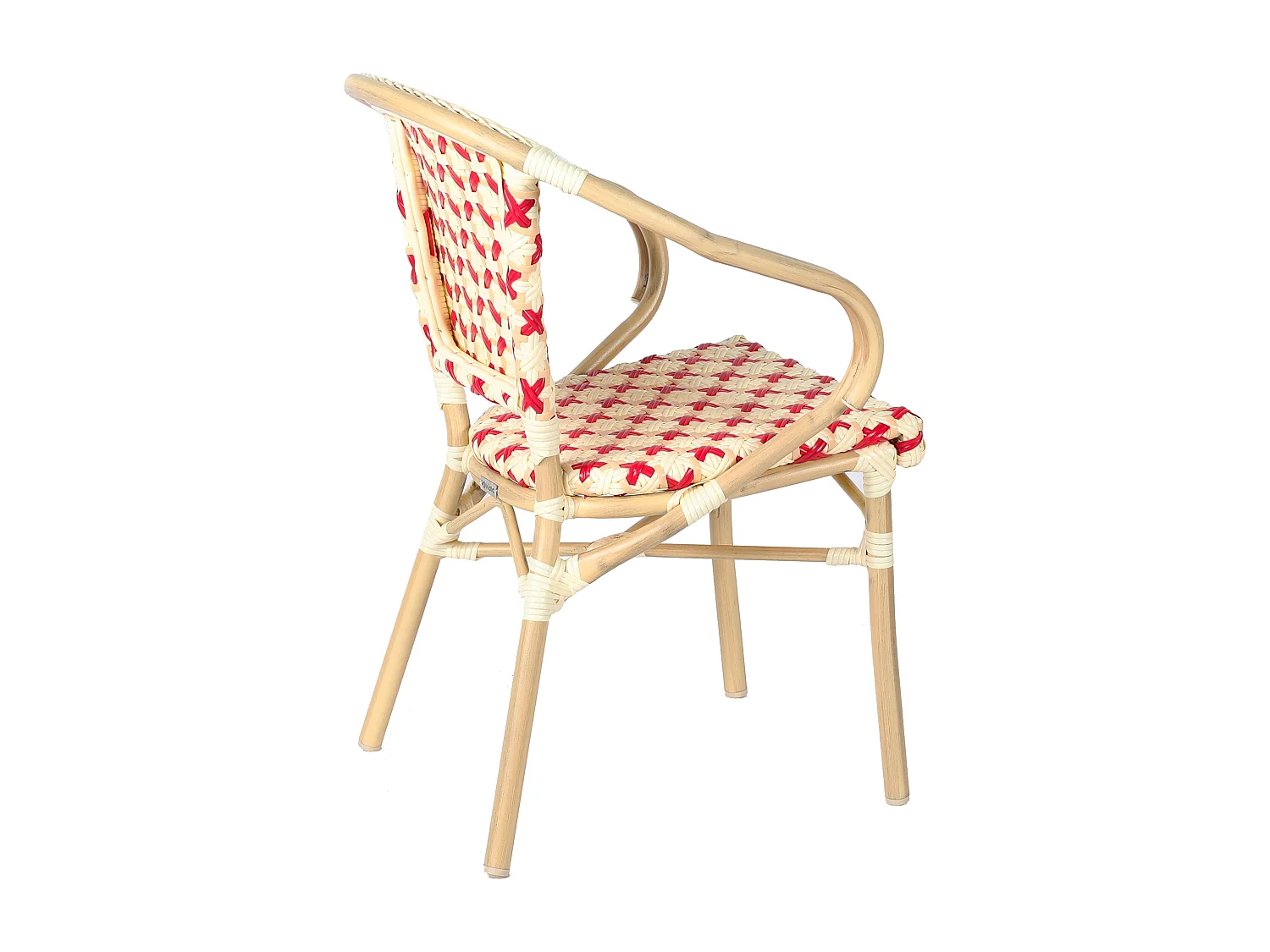 Rode rotan en tuinstoel