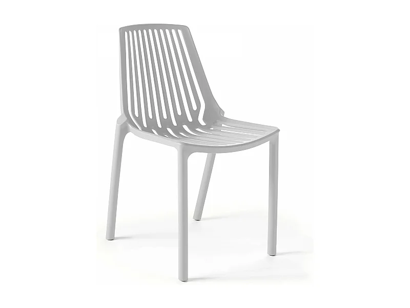 Chaise de jardin ajourée en plastique blanc