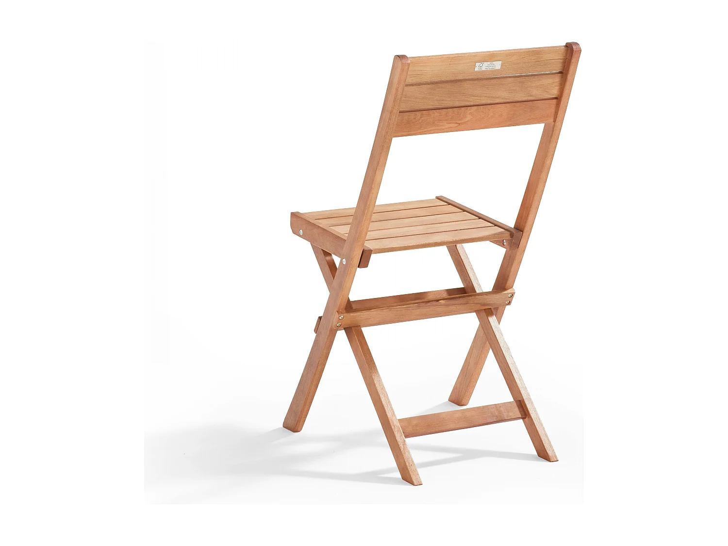 Lot de 2 chaises pliantes en bois d'eucalyptus