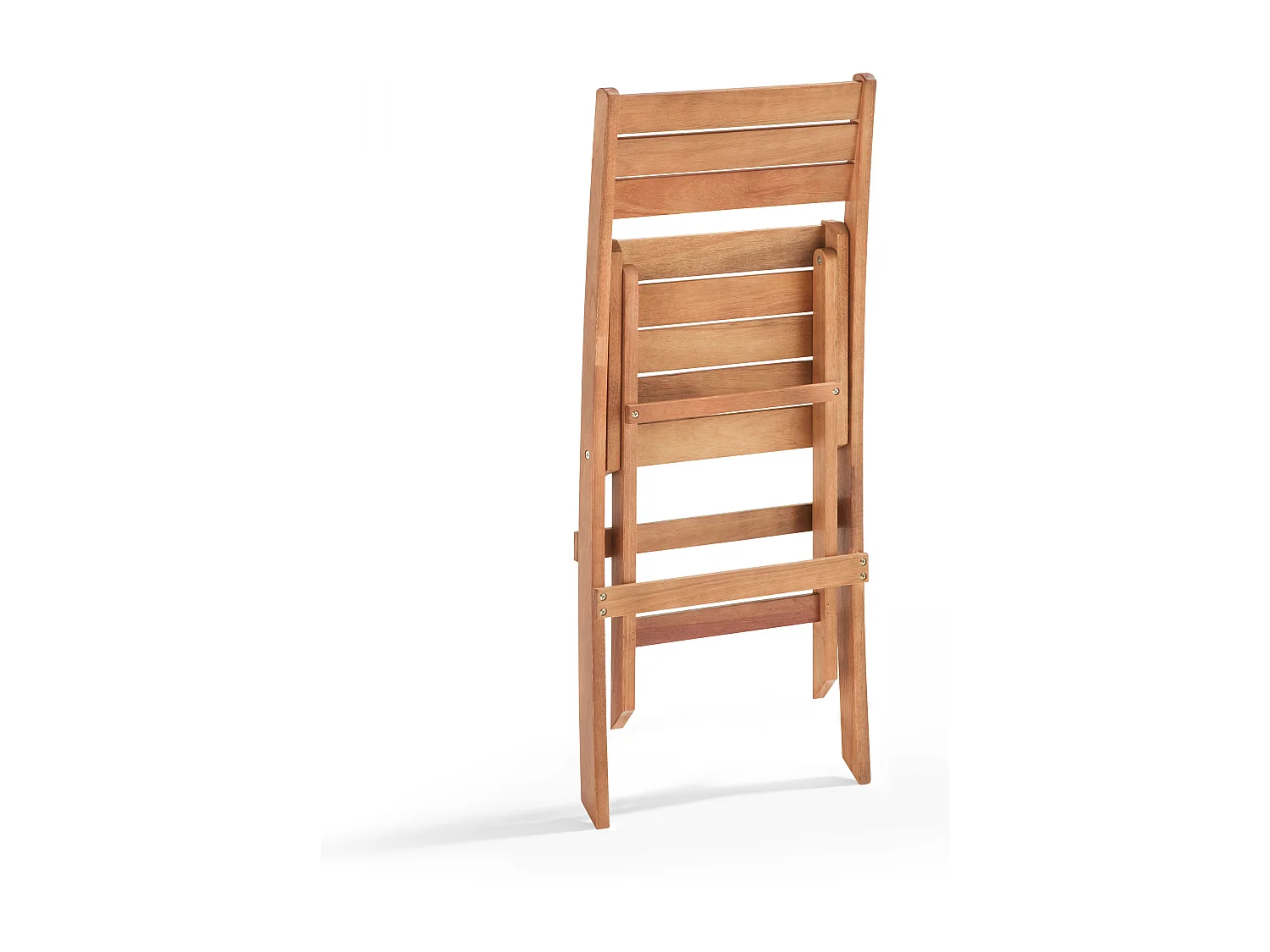 Lot de 2 chaises pliantes en bois d'eucalyptus