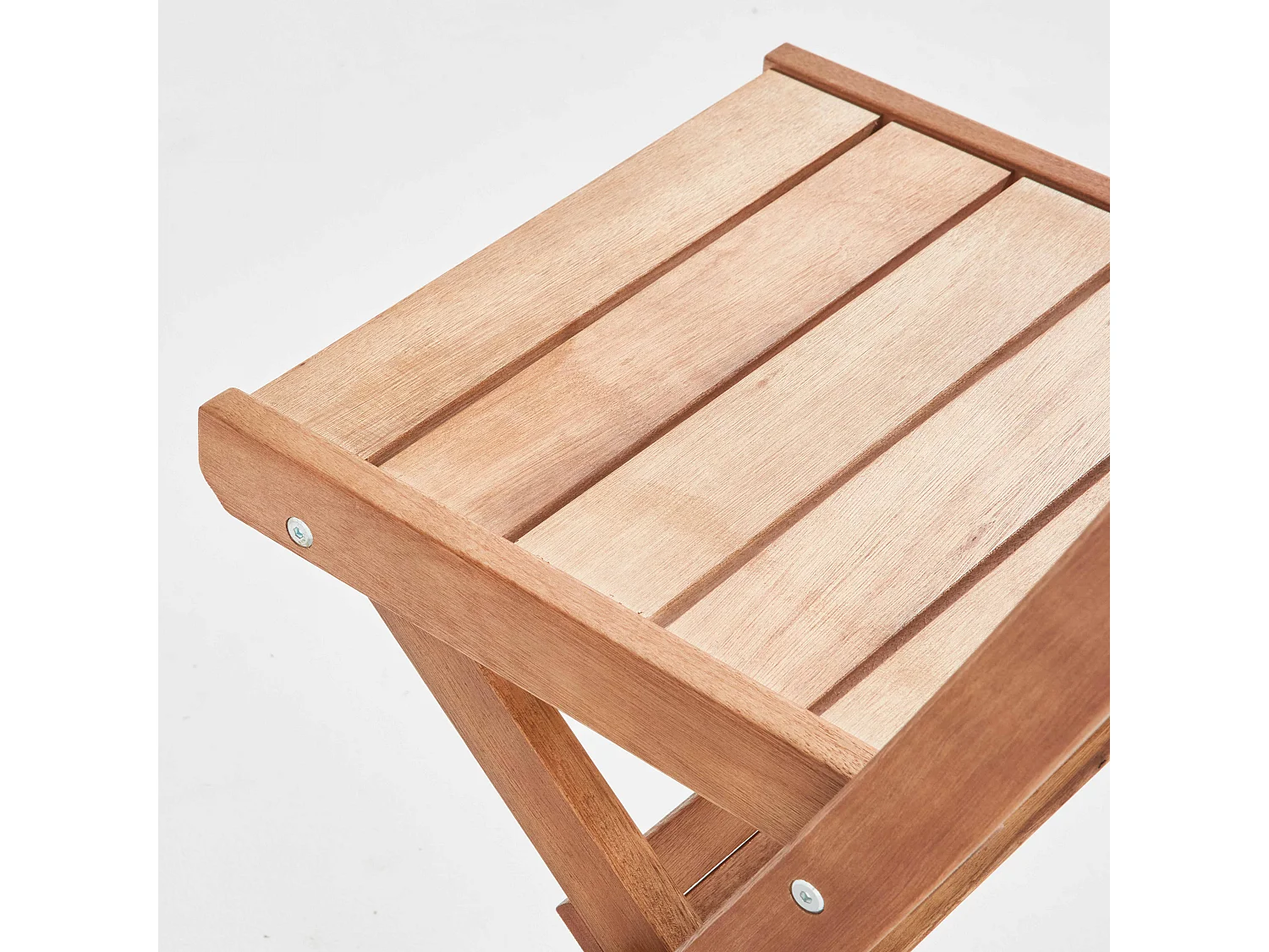 Lot de 2 chaises pliantes en bois d'eucalyptus