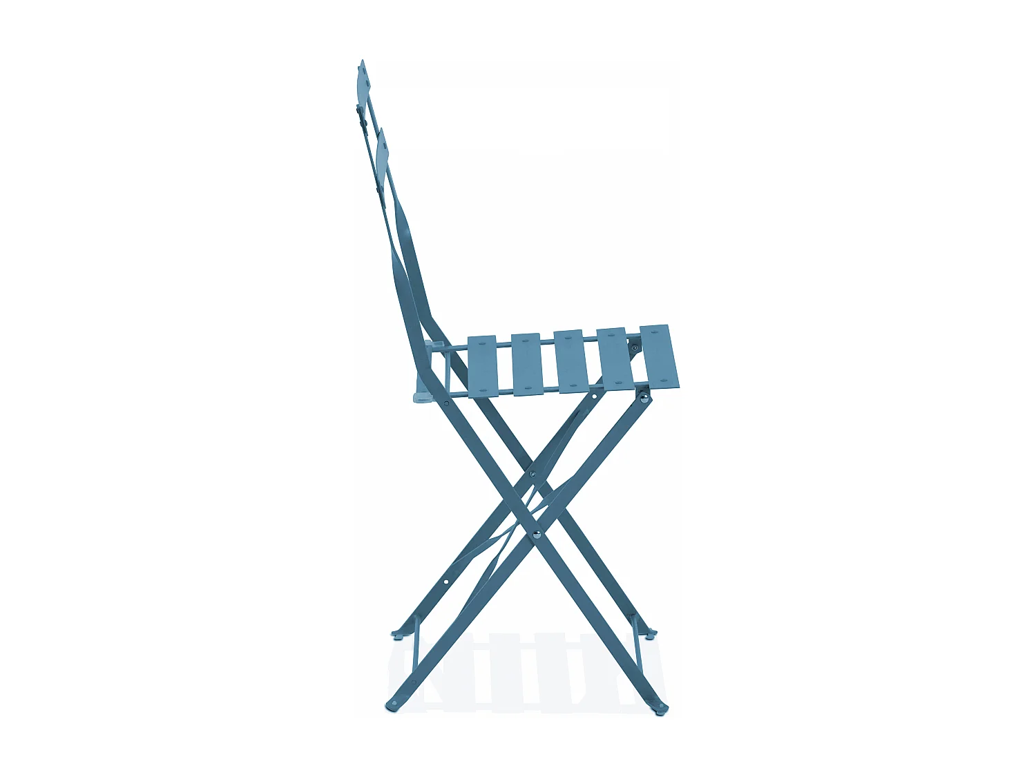 Lot de 2 chaises pliantes en acier bleu pacific