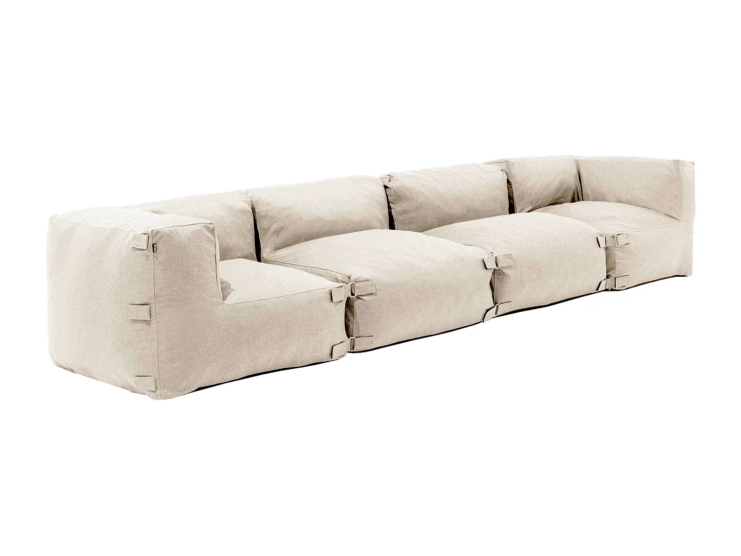 Modulaire bank met 2 fauteuils en 2 zandkleurige hoeken