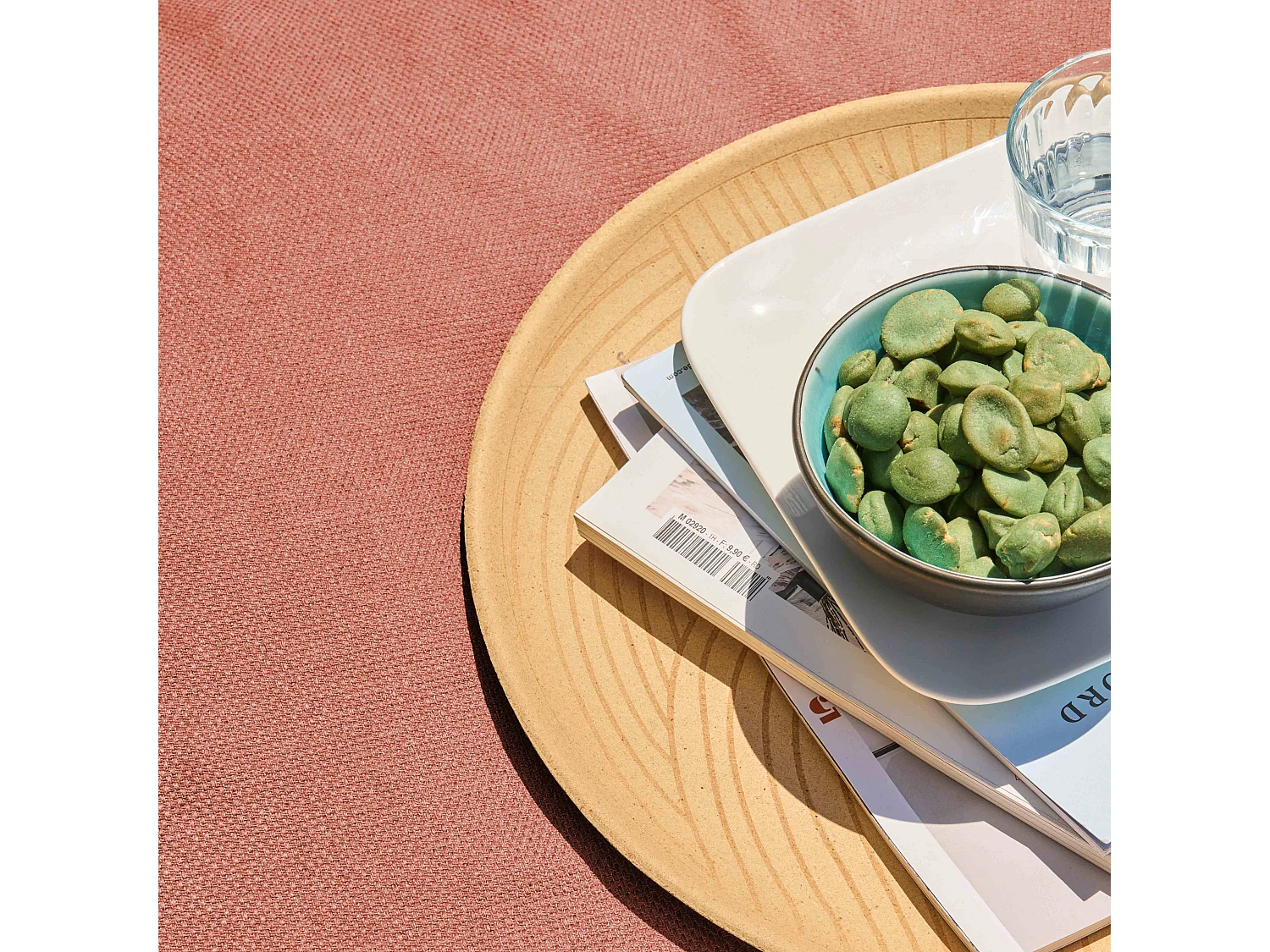 Pouf de jardin pour canapé modulable terracotta