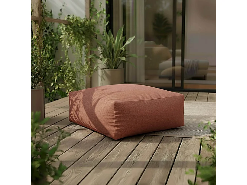 Pouf voor modulaire terracotta bank
