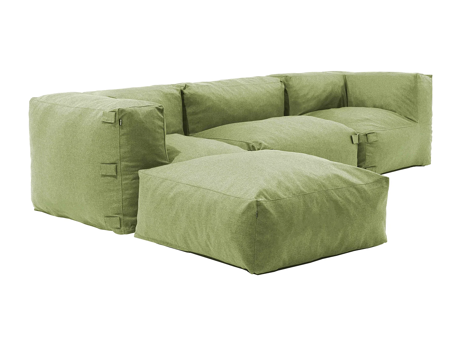 Canapé d'angle de jardin modulable 4 places vert cactus