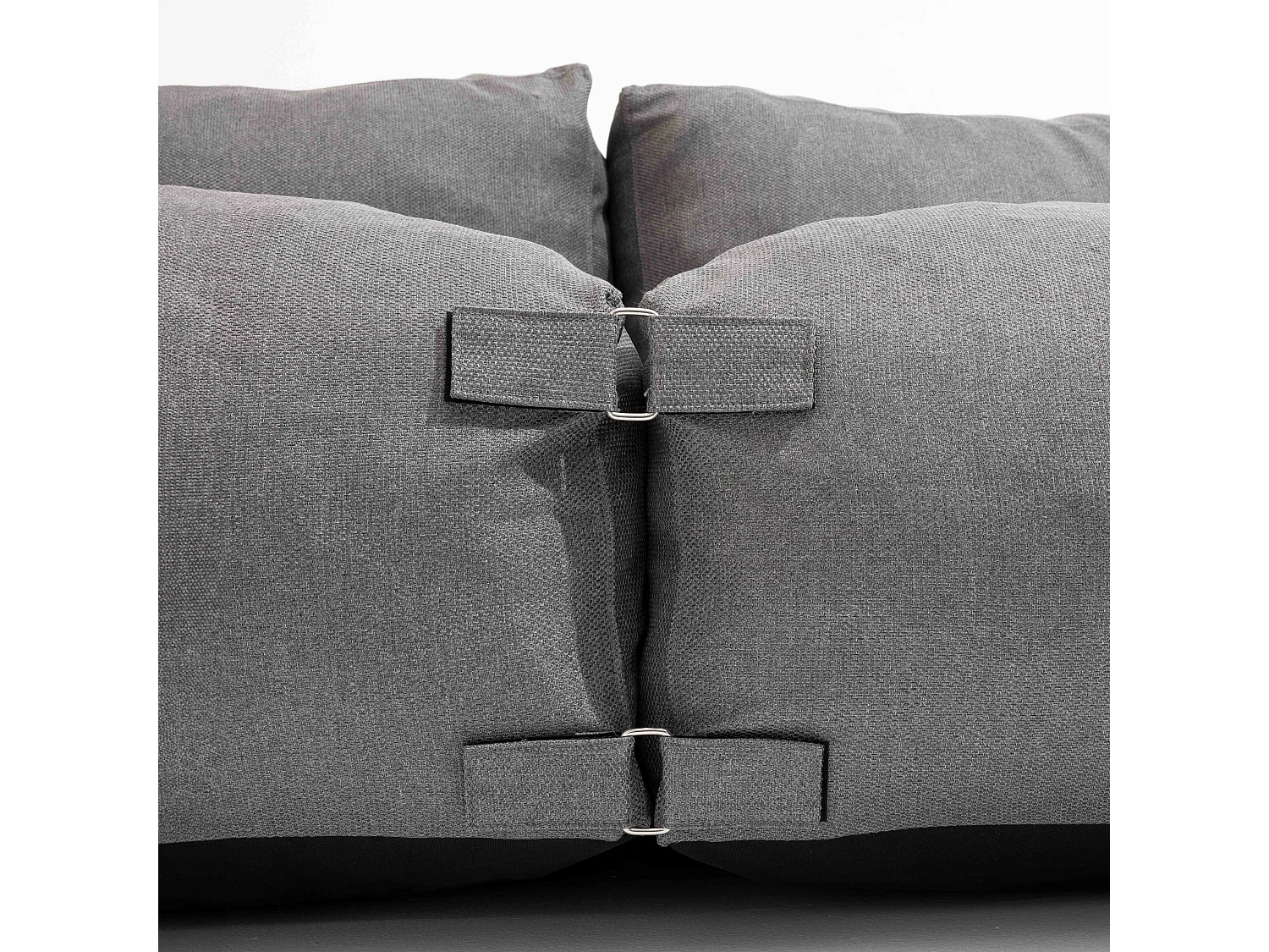 Canapé d'angle de jardin modulable 8 places gris