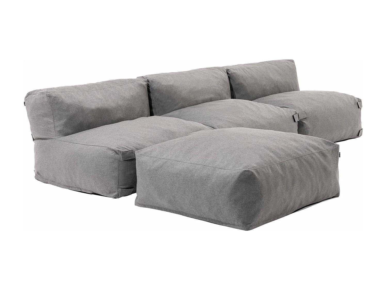 Canapé d'angle fixe modulable 4 places gris