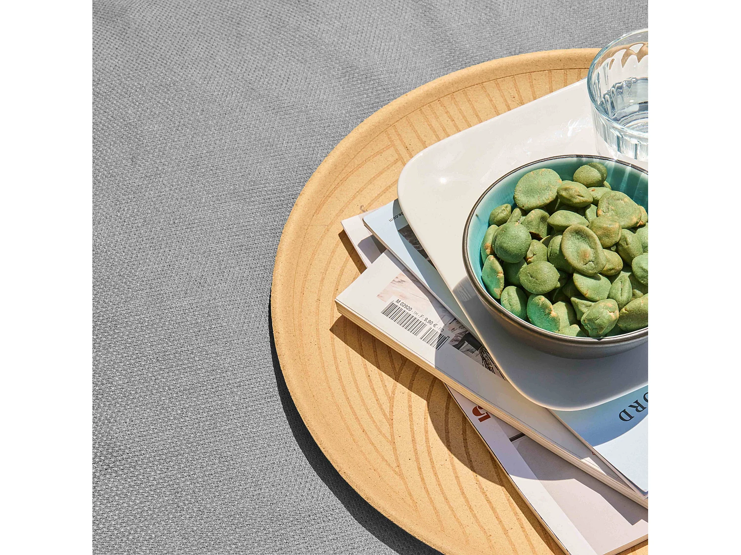 Pouf de jardin pour canapé modulable gris