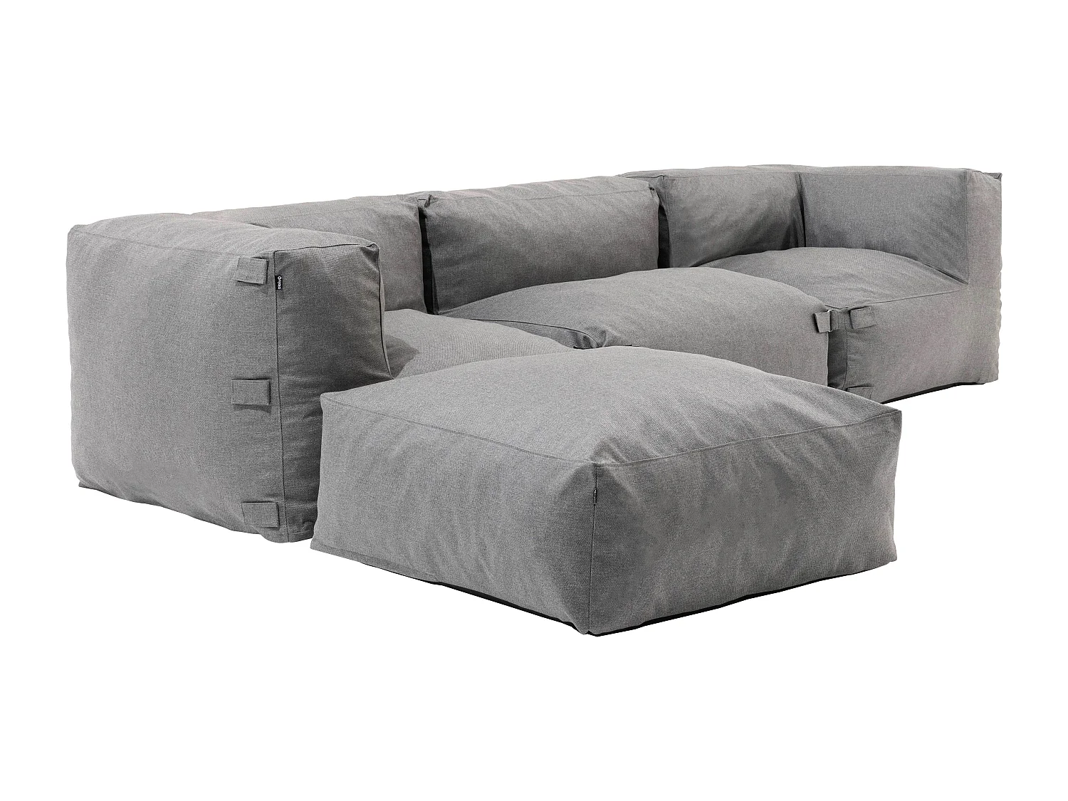 Canapé d'angle de jardin modulable 4 places gris