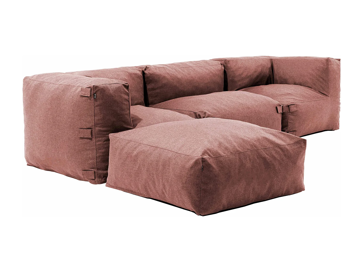 Canapé d'angle de jardin modulable 4 places terracotta