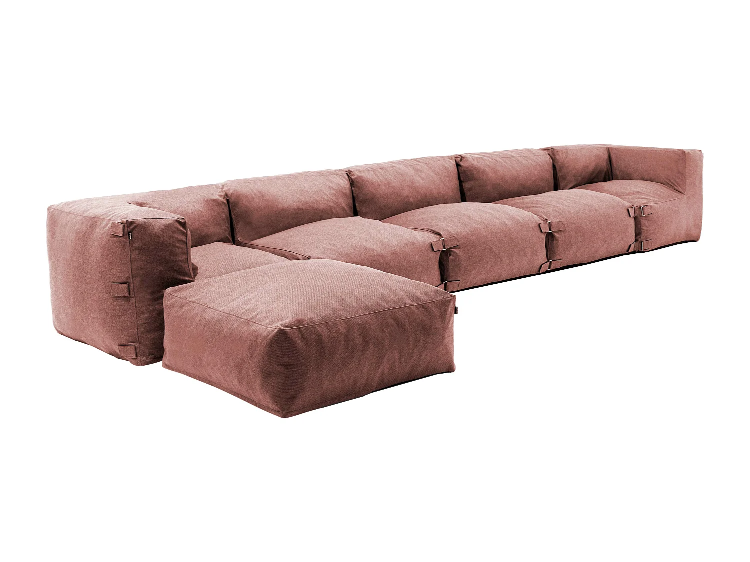 Canapé d'angle de jardin modulable 6 places terracotta