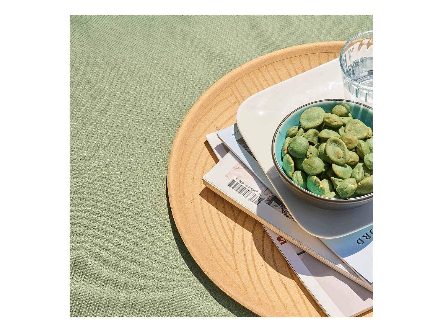 Pouf de jardin pour canapé modulable vert cactus