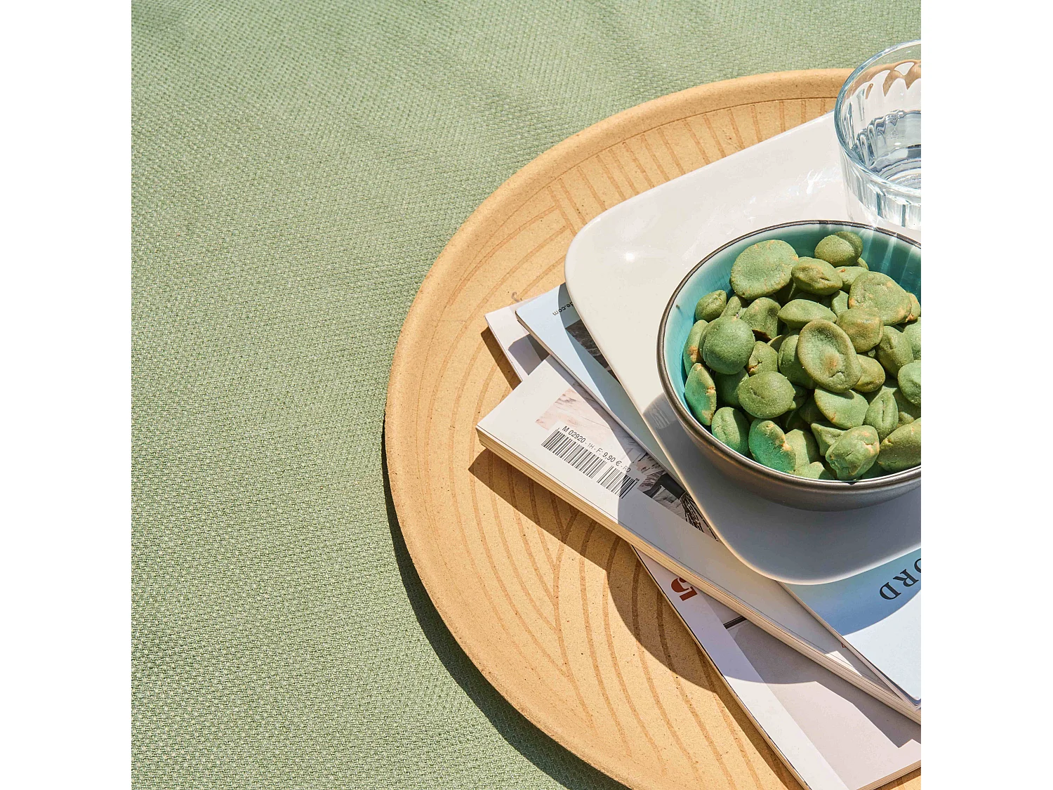 Pouf de jardin pour canapé modulable vert cactus