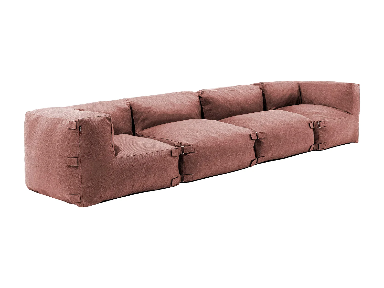 Modulaire bank met 2 fauteuils en 2 terracotta hoeken