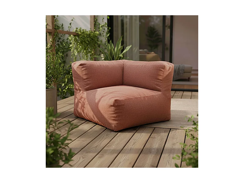 Fauteuil d'angle pour canapé modulable terracotta
