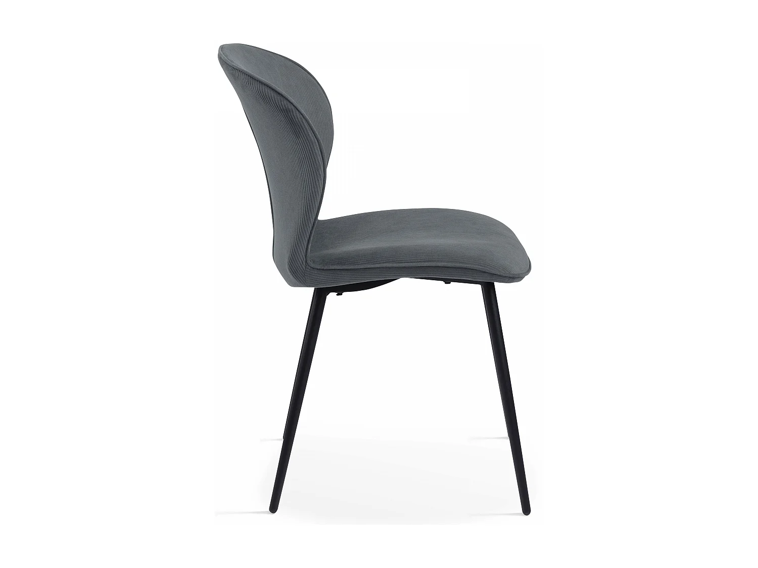 Lot de 2 chaises en velours côtelé gris