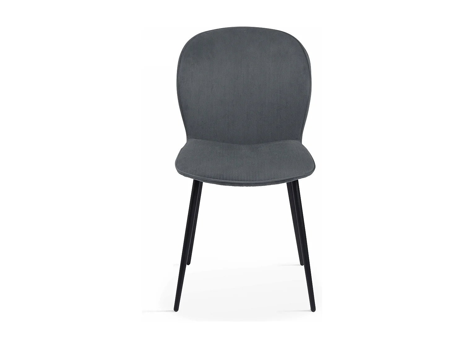 Lot de 2 chaises en velours côtelé gris