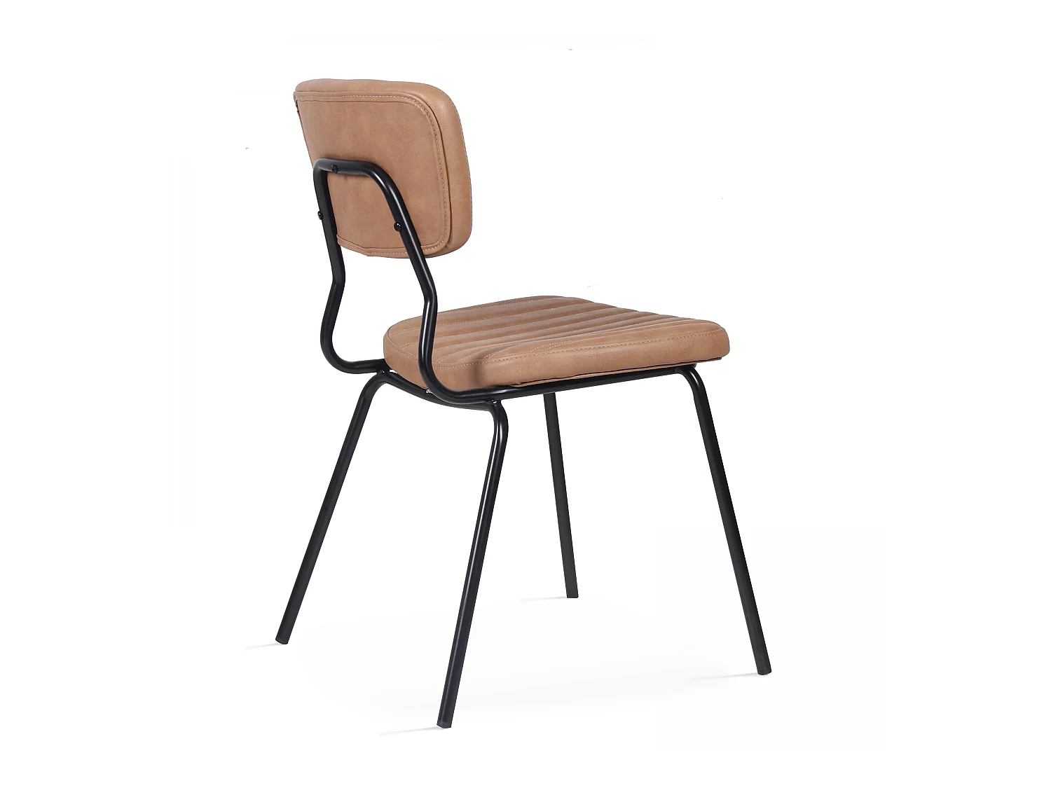 Lot de 2 chaises en textile enduit marron clair