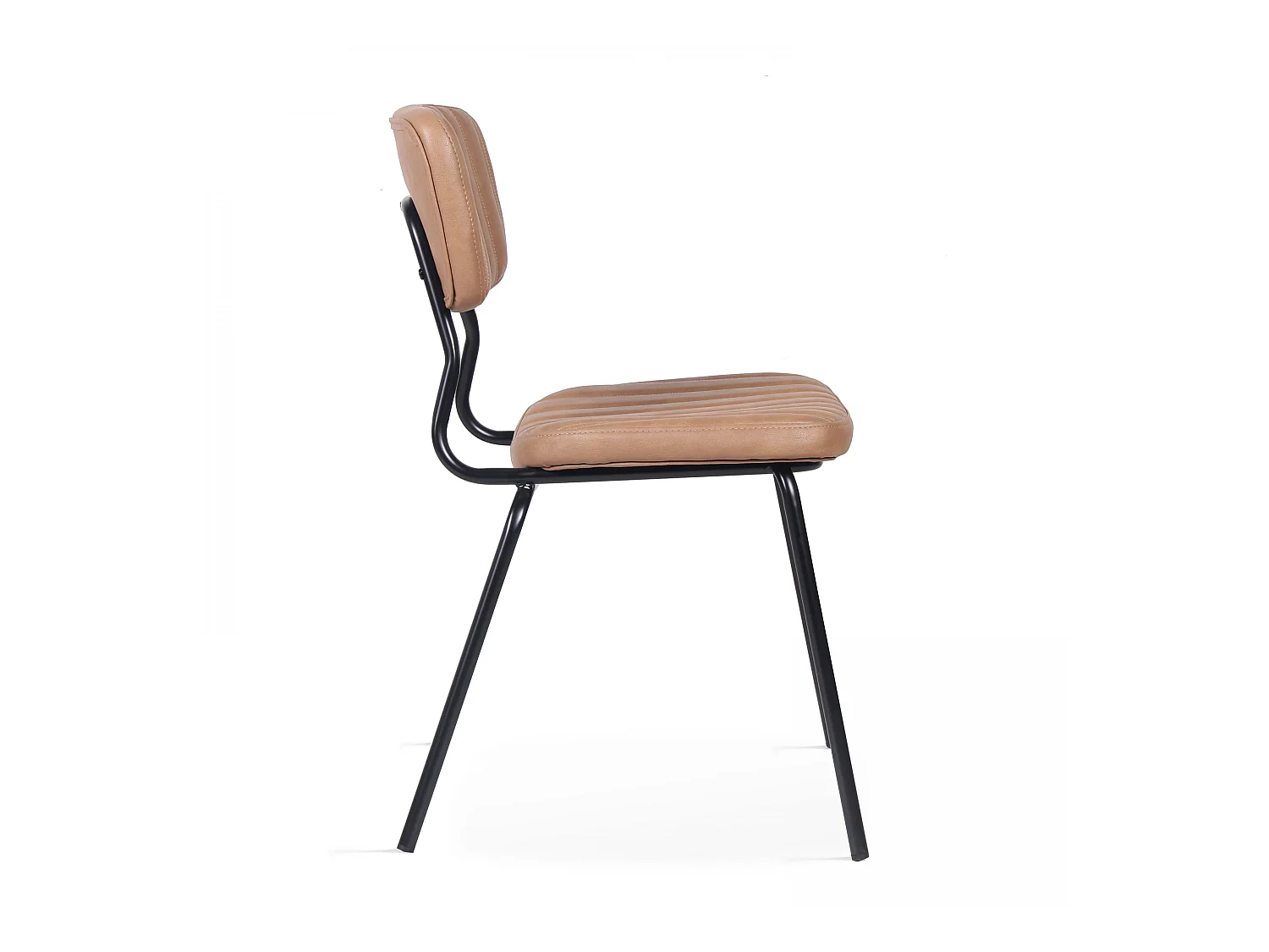 Lot de 2 chaises en textile enduit marron clair