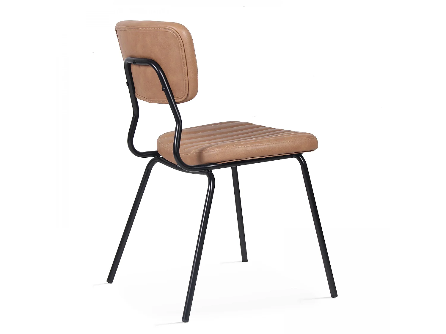 Lot de 2 chaises en textile enduit marron clair