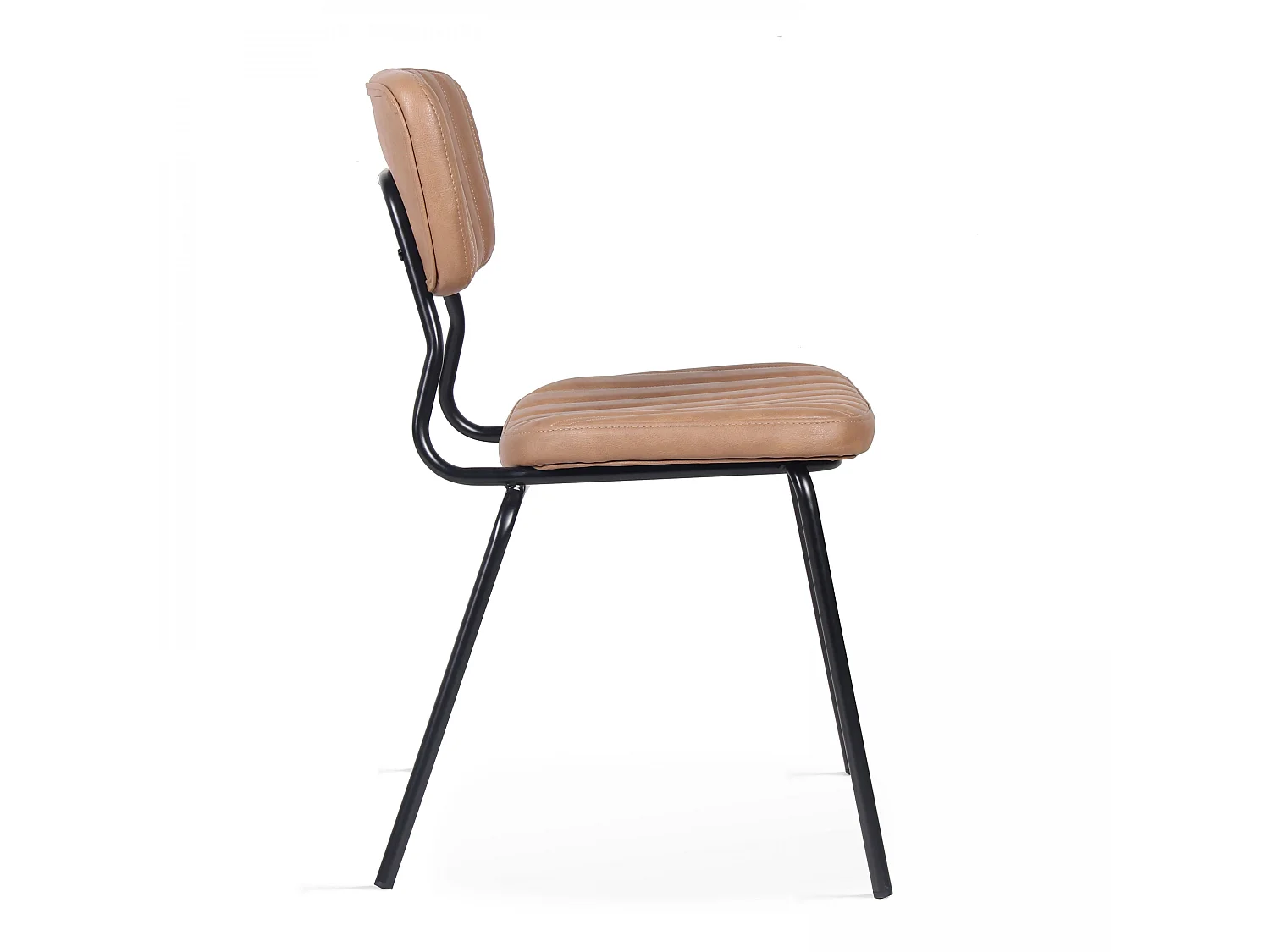 Lot de 2 chaises en textile enduit marron clair