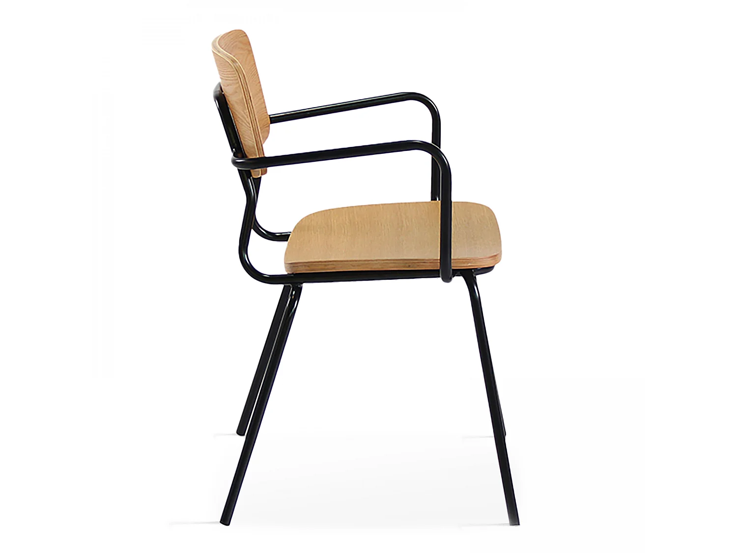 Set van 2 stoelen met houten armleuningen