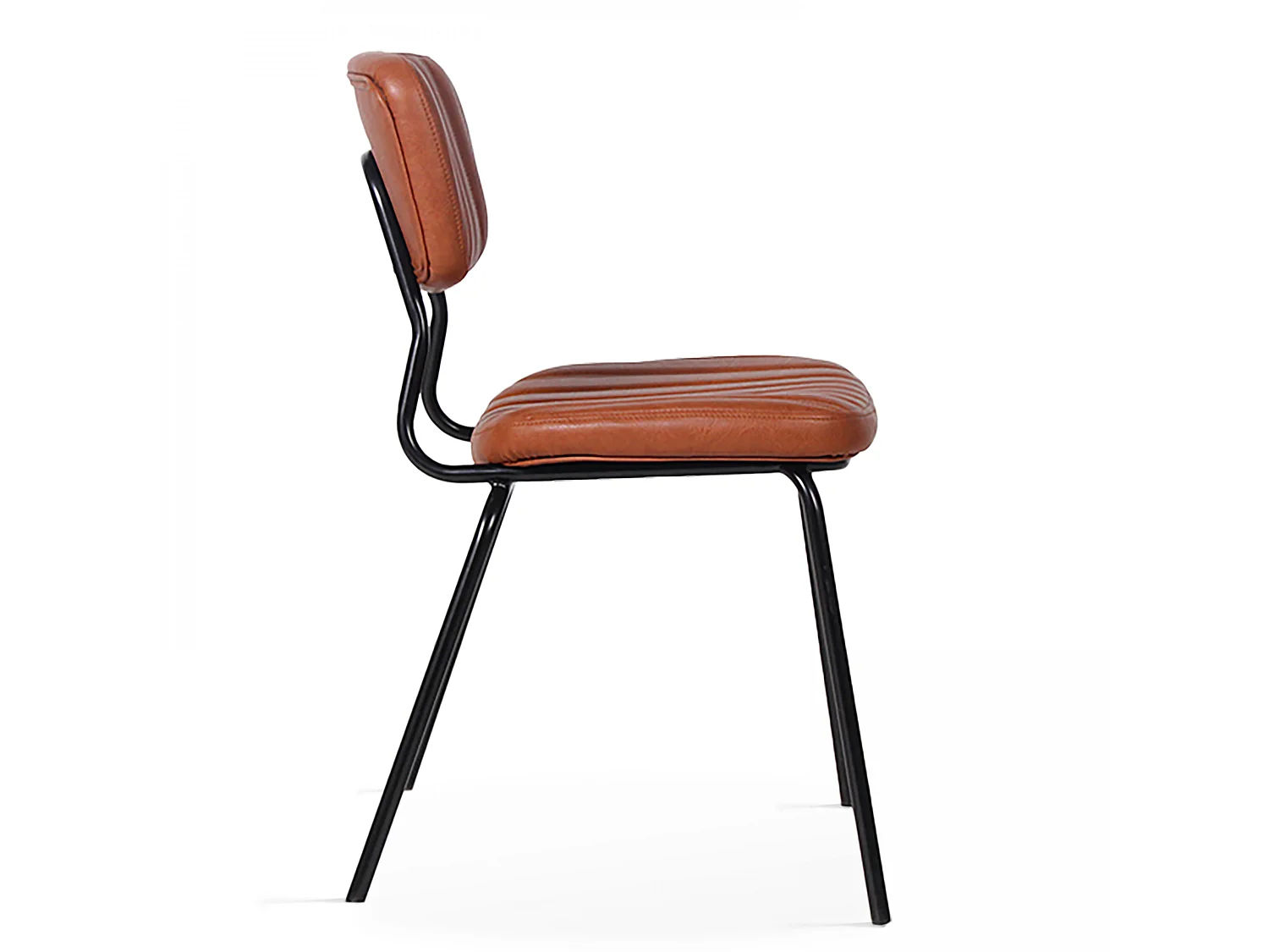 Lot de 2 chaises en textile enduit marron foncé