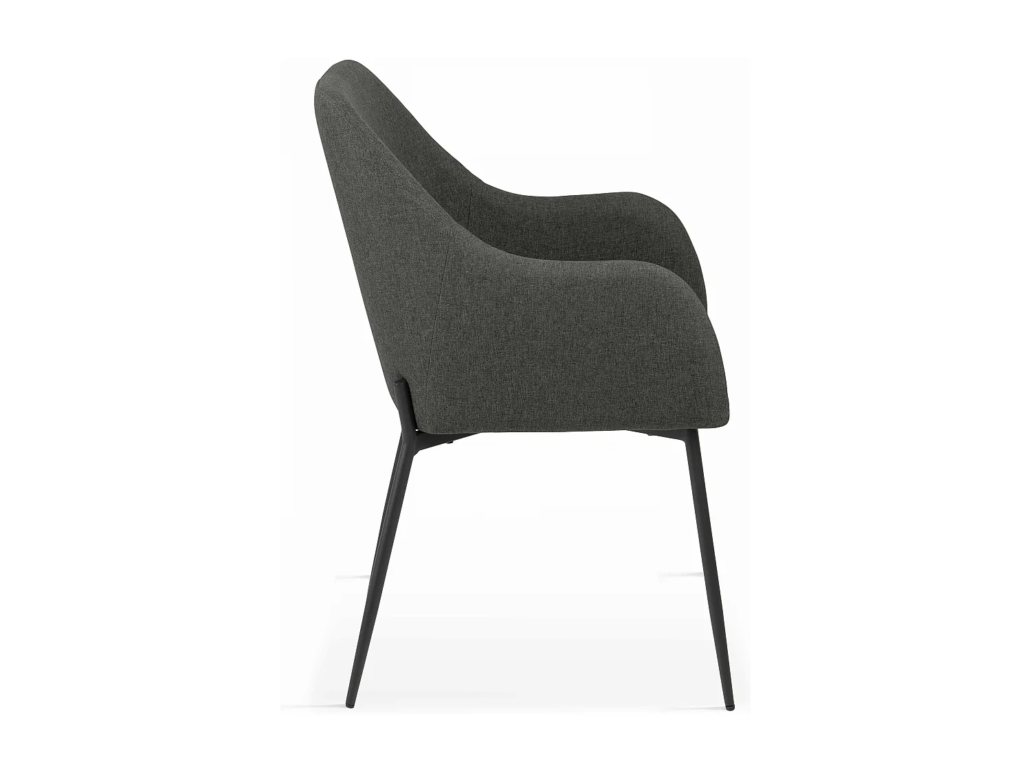 Set van 2 stoelen met armleuningen in grijze stof