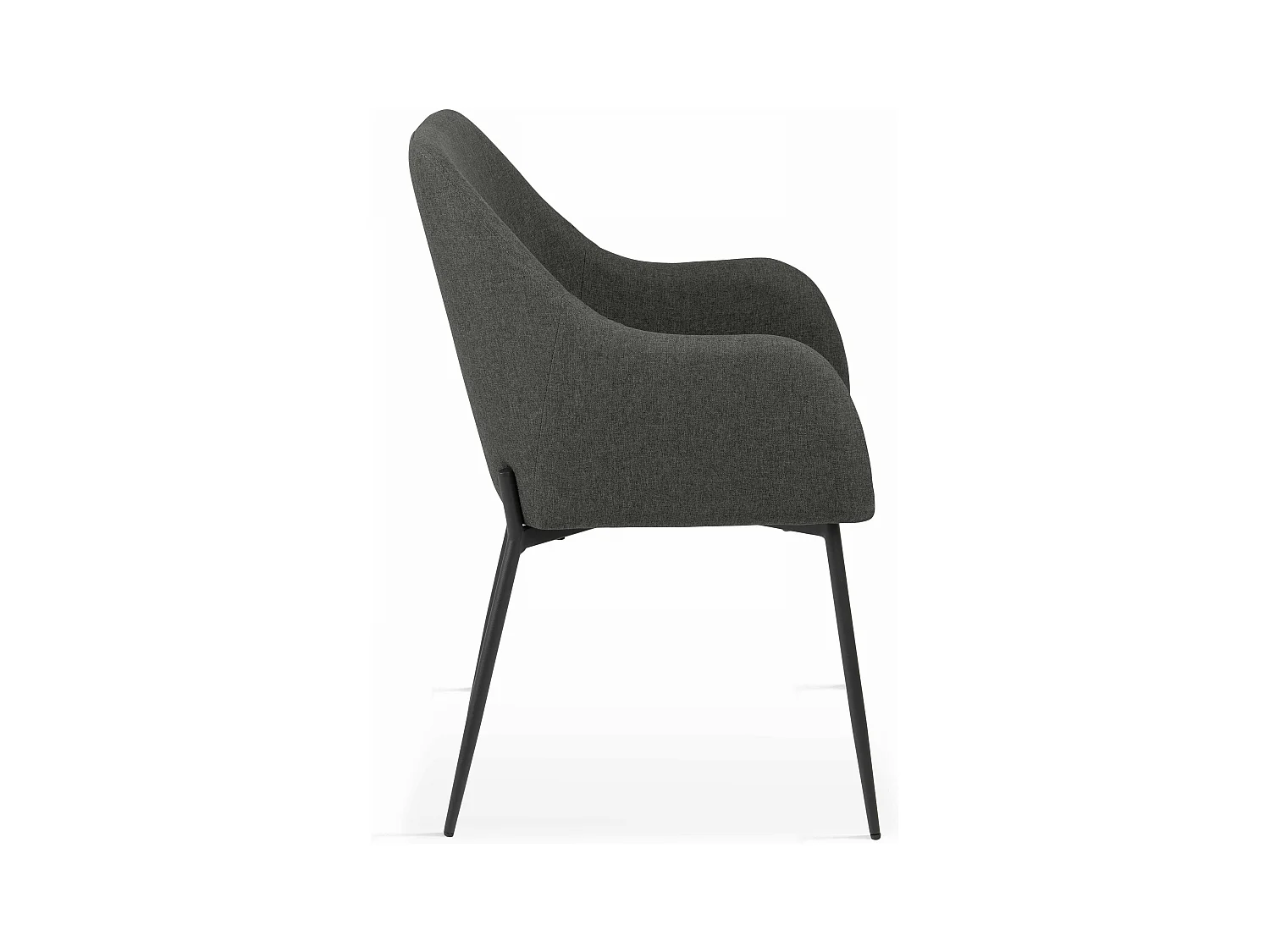 Lot de 2 chaises avec accoudoirs en tissu gris