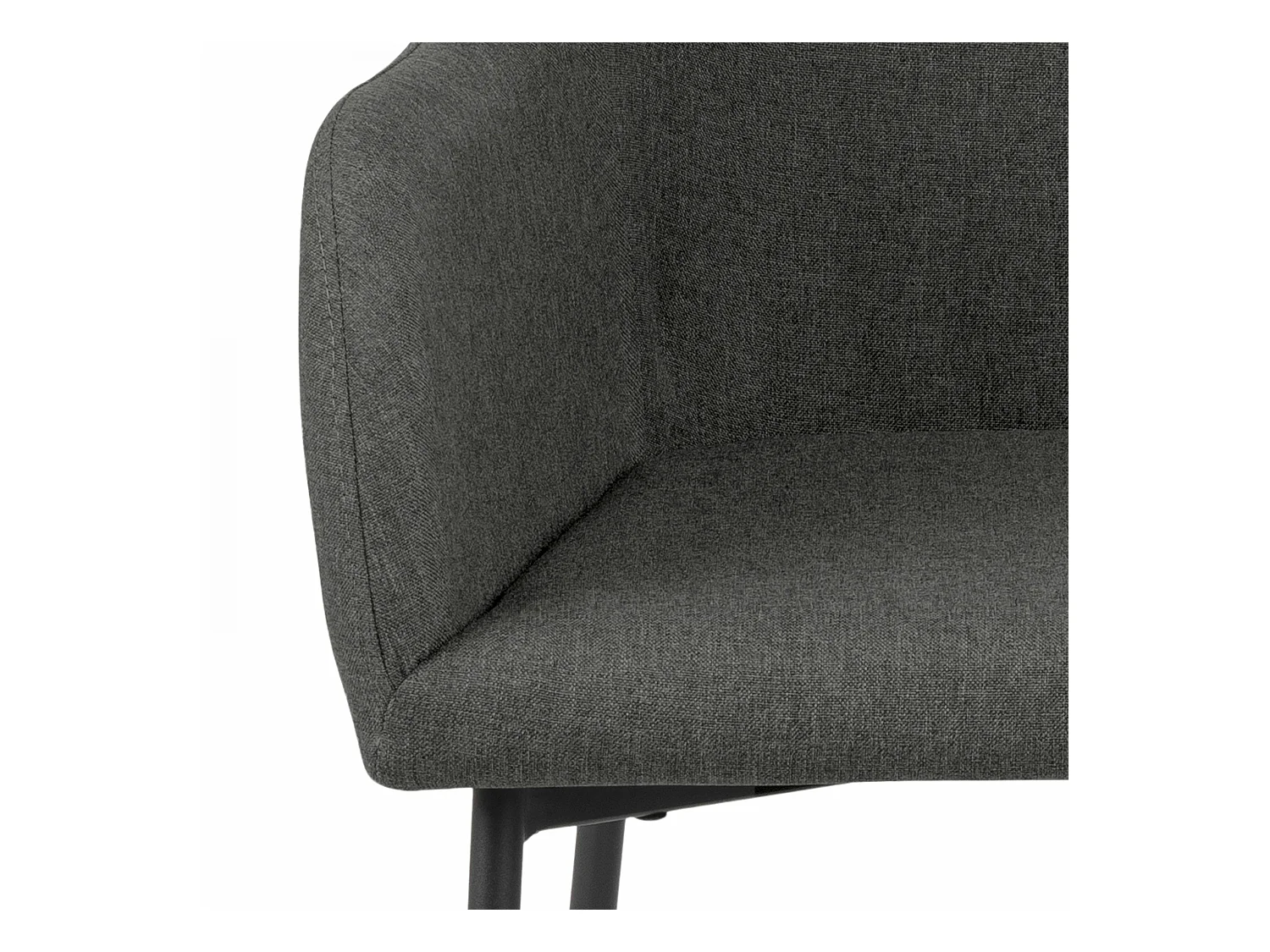 Lot de 2 chaises avec accoudoirs en tissu gris