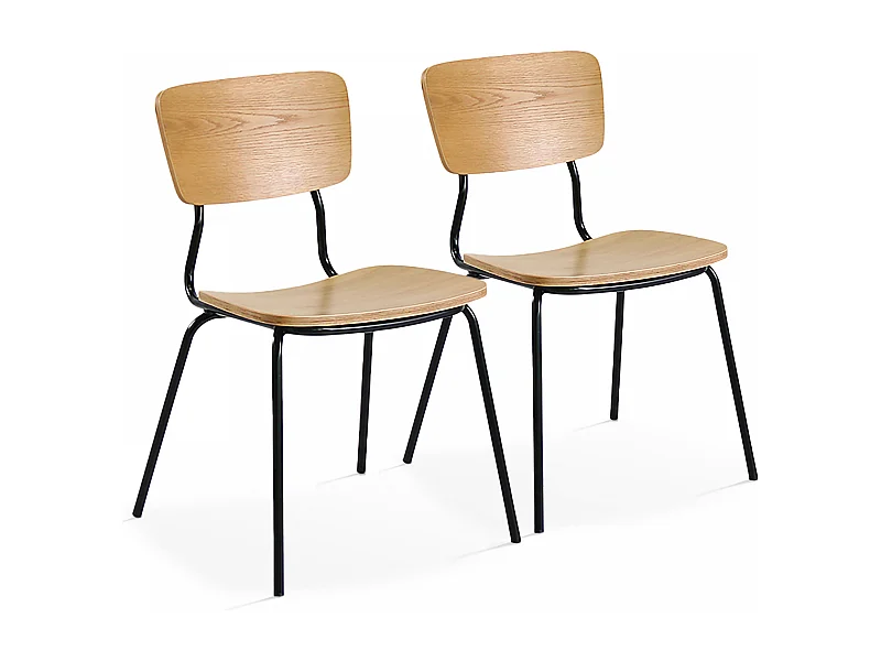 Lot de 2 chaises en bois vintage