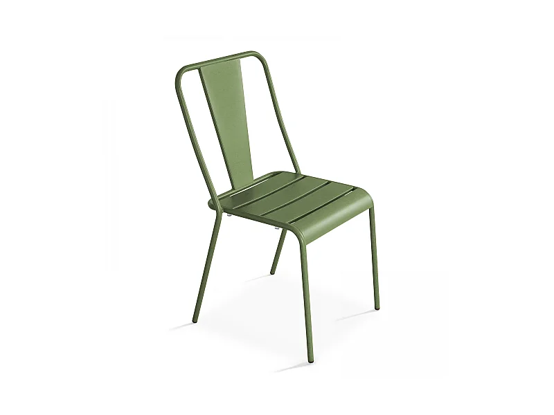 Chaise en métal bistrot vert cactus