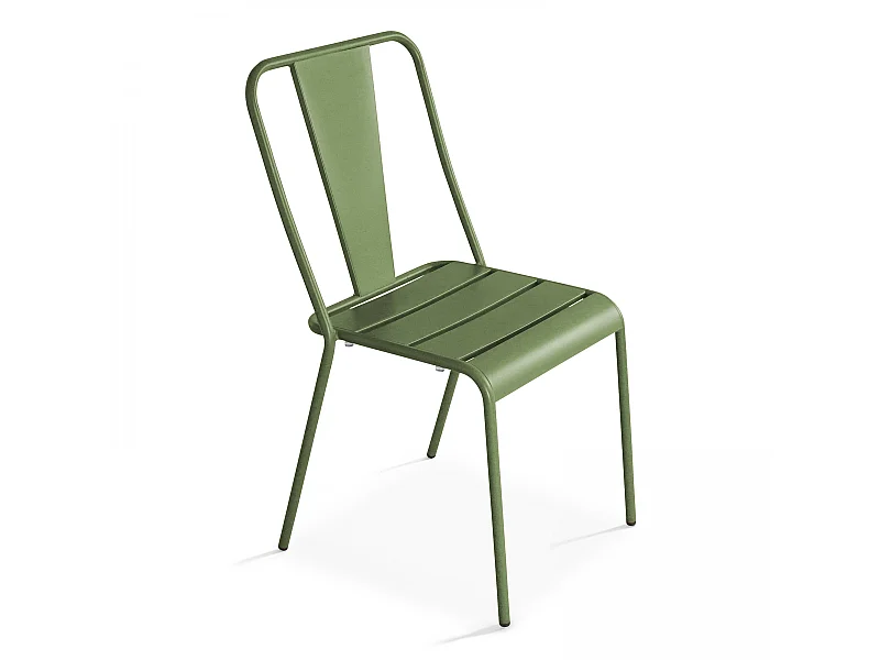 Chaise en métal bistrot vert cactus