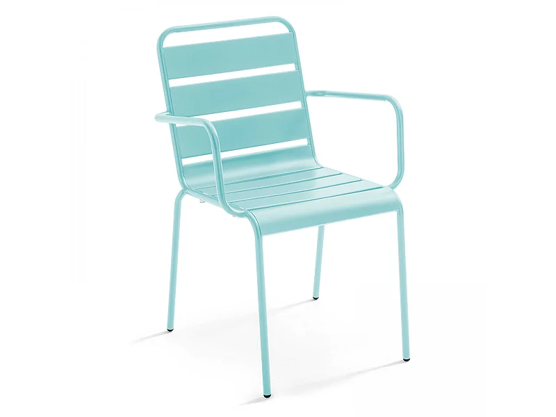 Fauteuil en métal turquoise - Palavas
