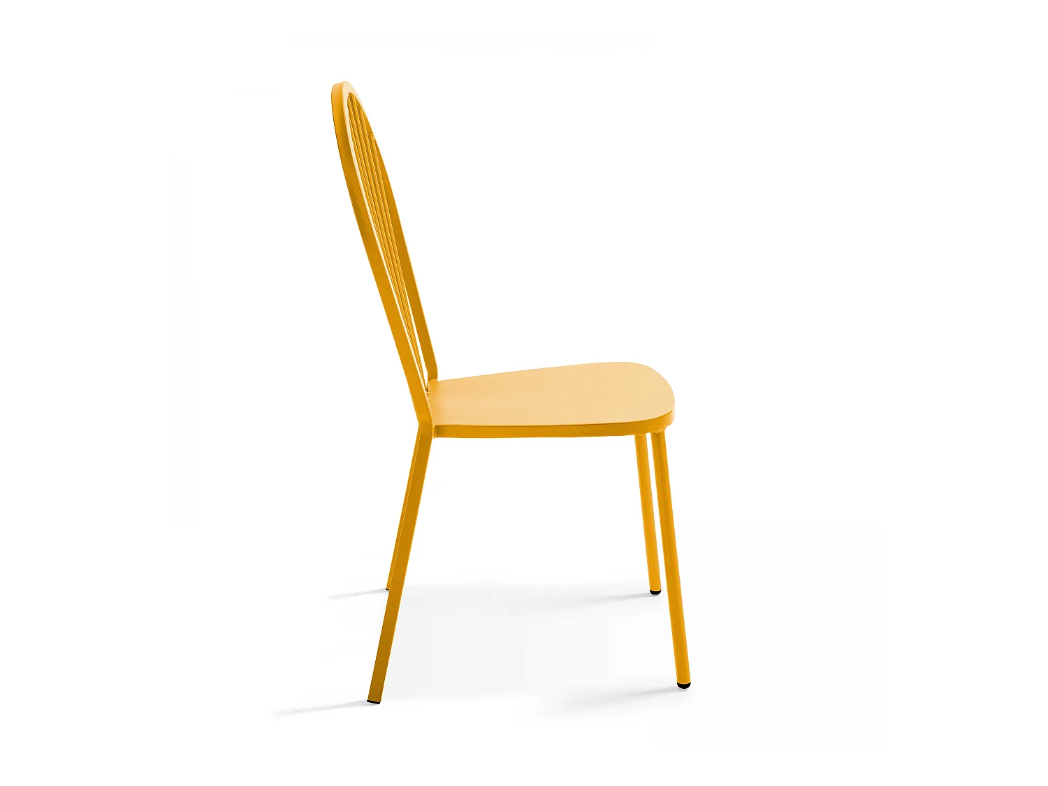 Chaise bistrot en métal jaune