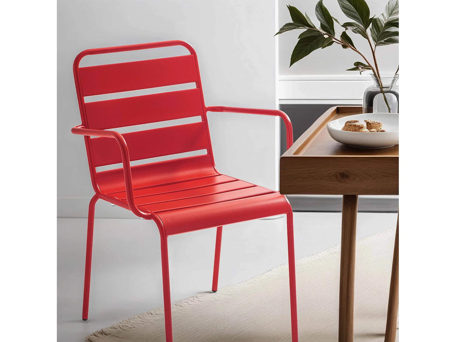 Fauteuil en métal rouge - Palavas
