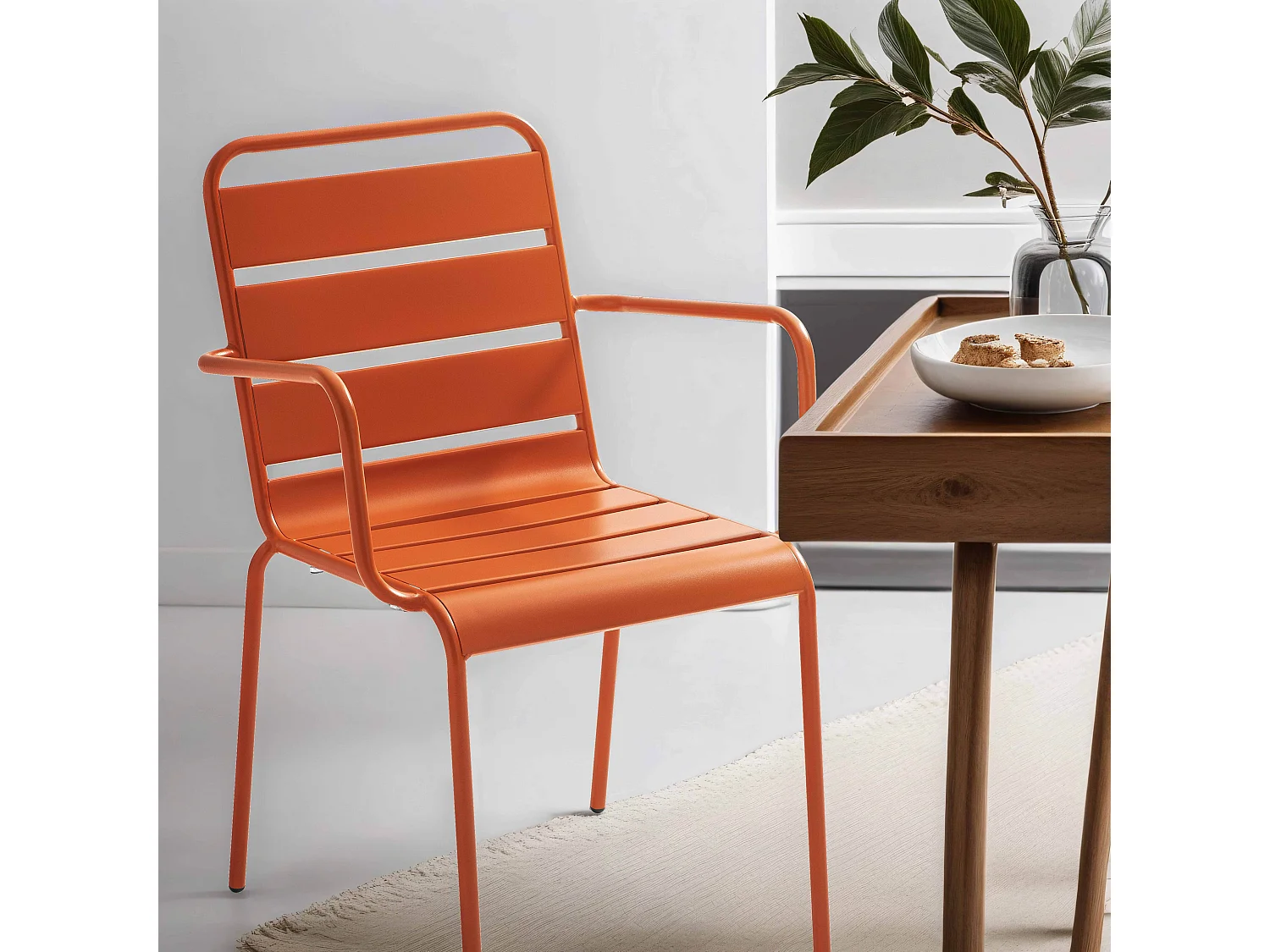 Fauteuil en métal orange - Palavas