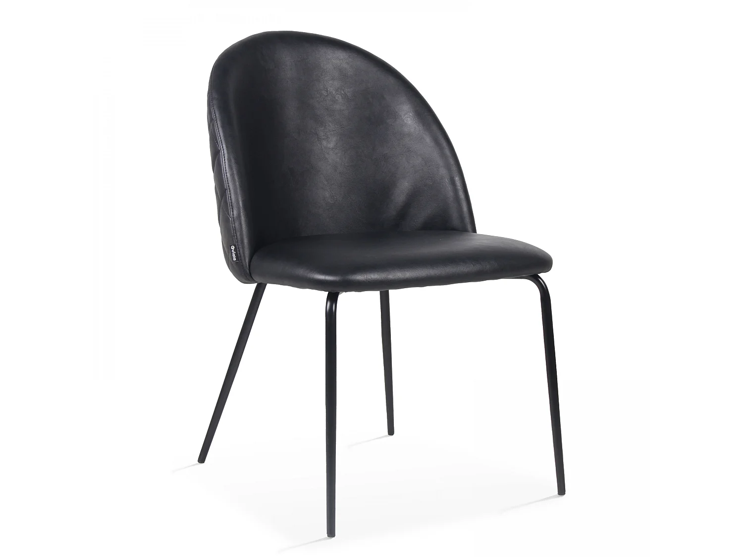 Set van 4 stoelen in zwart gecoat textiel