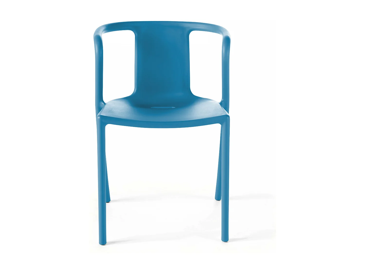 Lot van 4 blauwe plastic polypropyleen stoelen