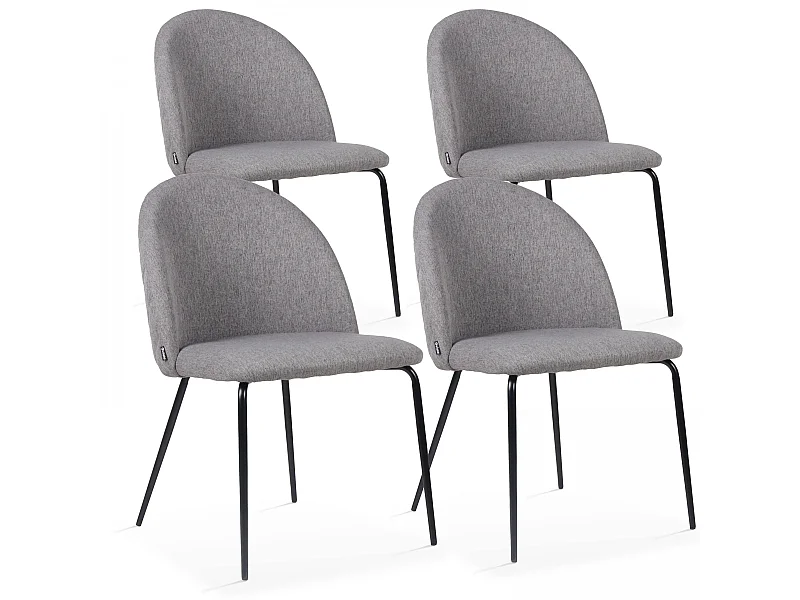 Lot de 4 chaises en tissu anthracite