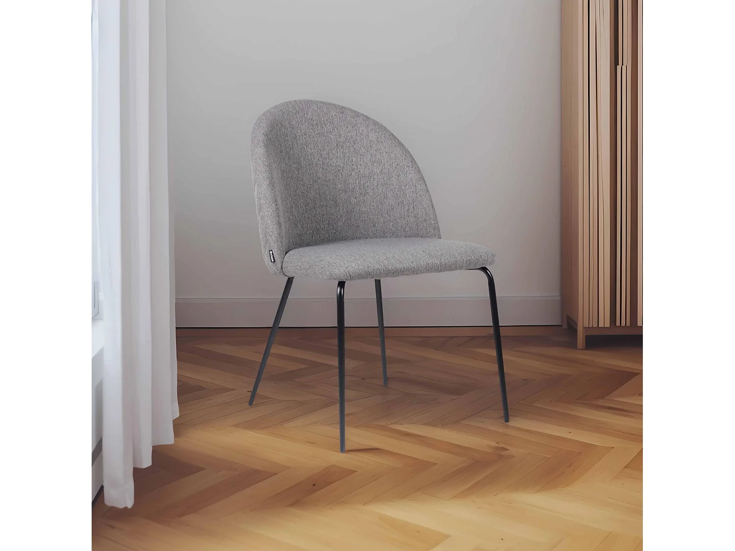 Lot de 4 chaises en tissu anthracite