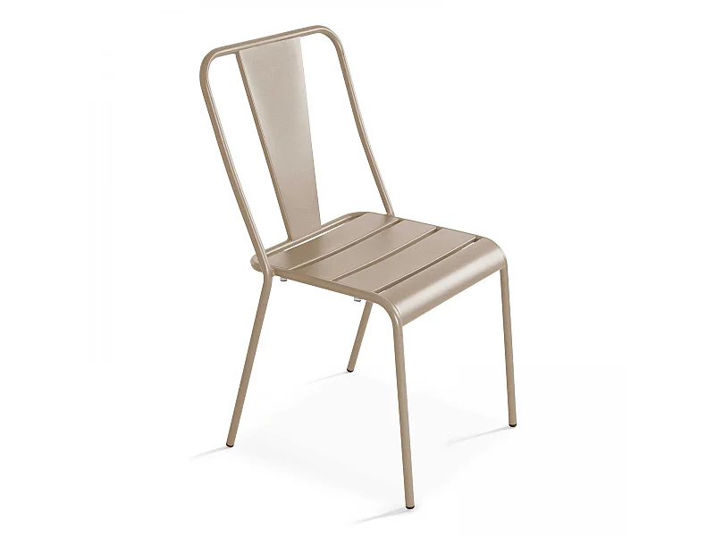 Chaise en métal bistrot taupe