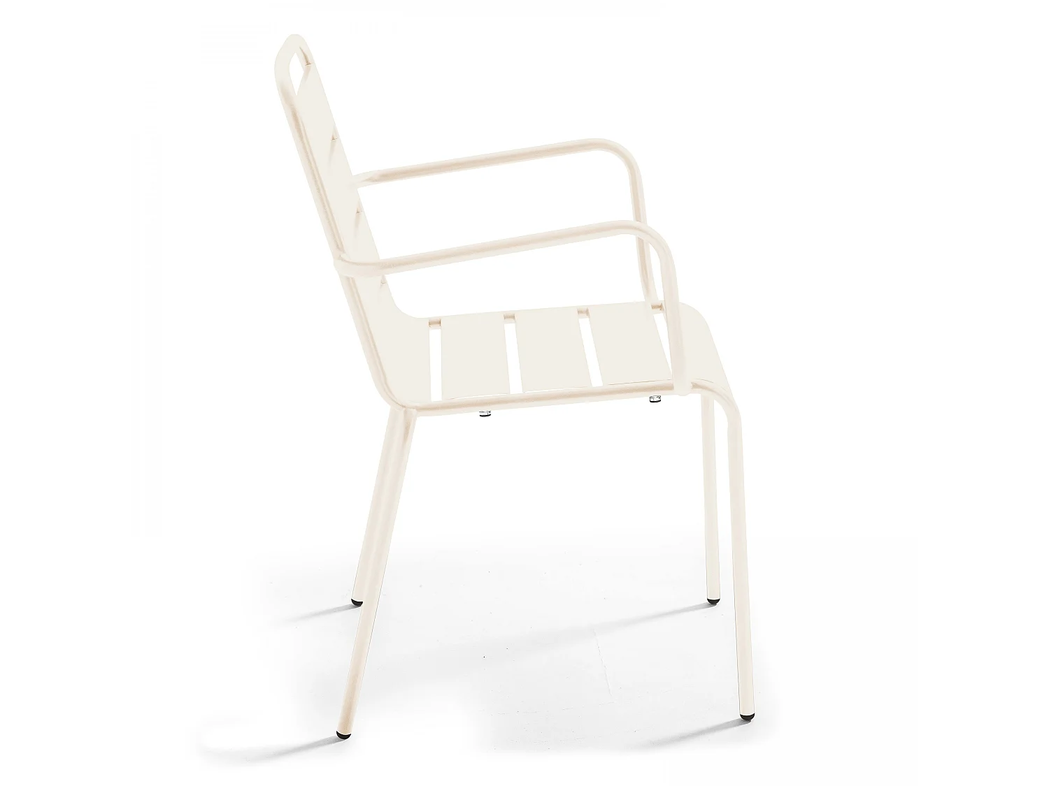 Fauteuil en métal ivoire - Palavas