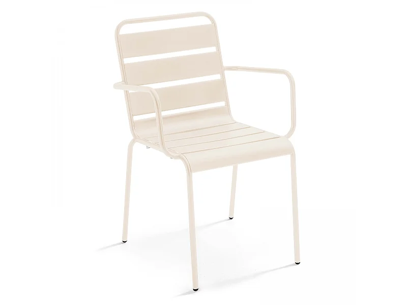 Fauteuil en métal ivoire - Palavas