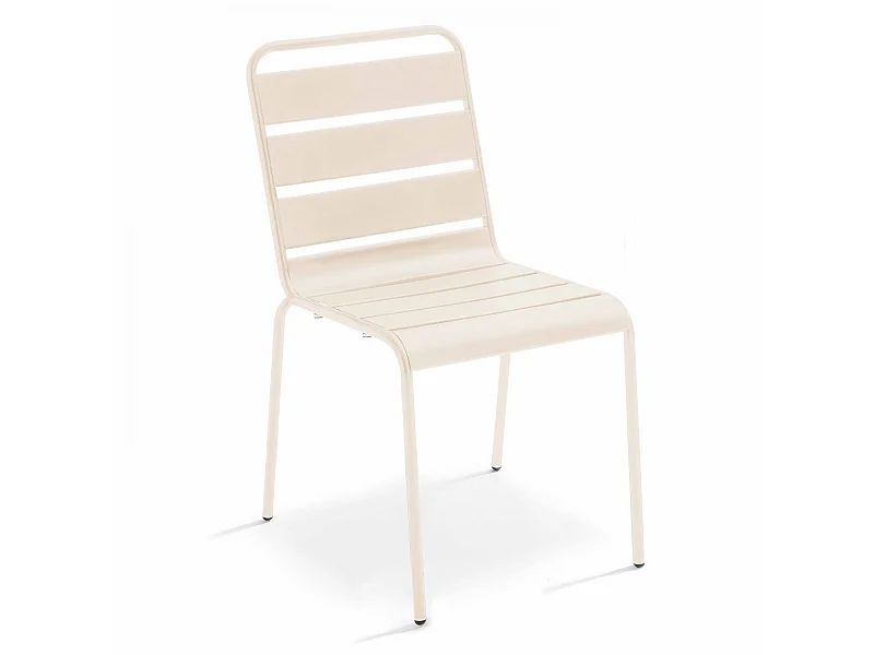 Chaise en métal ivoire  - Palavas