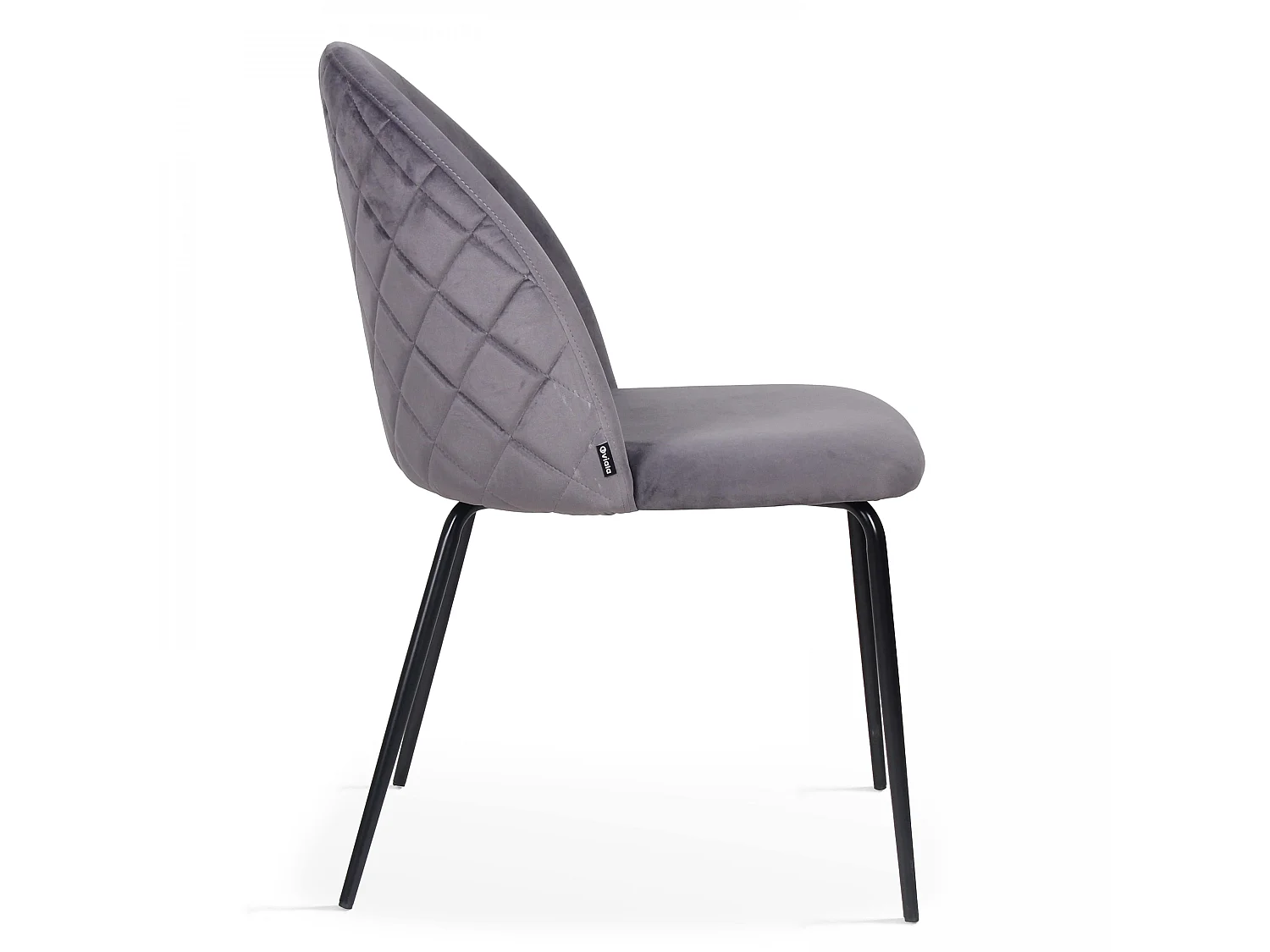 Lot de 4 chaises en velours grises